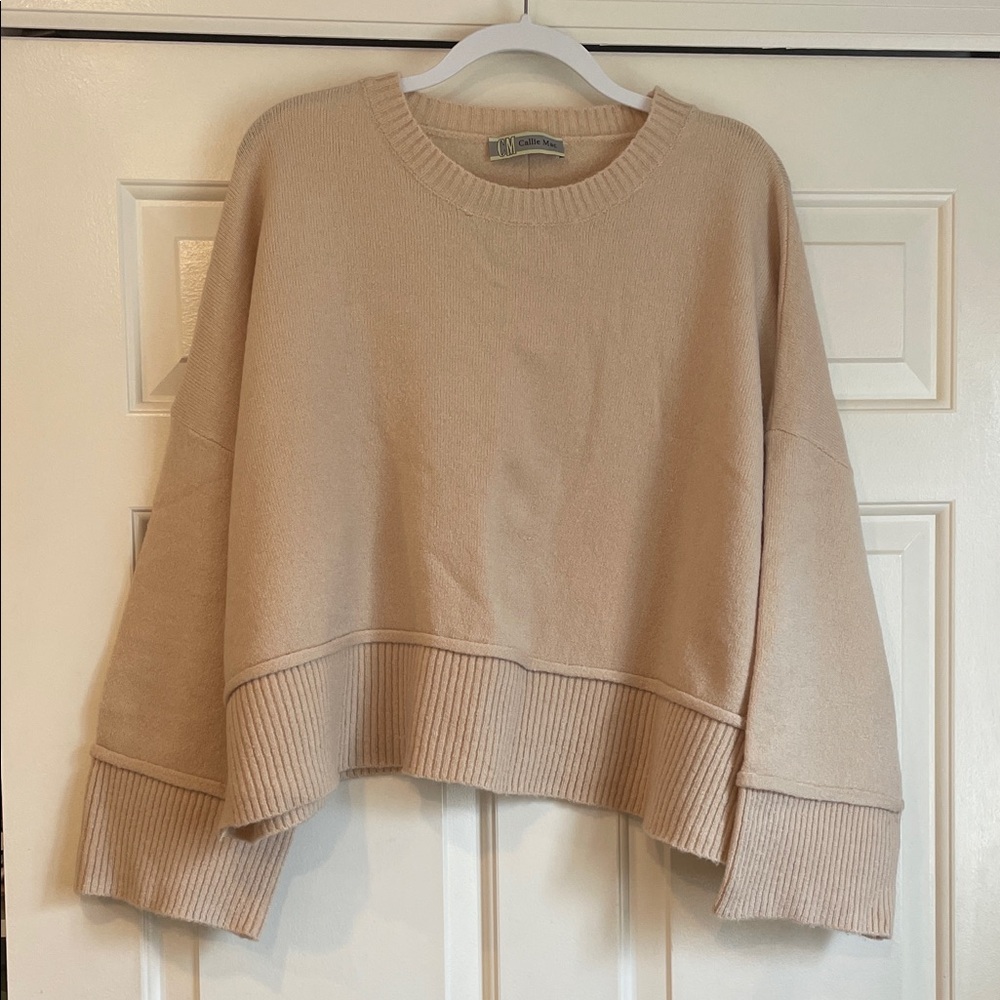 Crewneck Sweater in Light Taupe